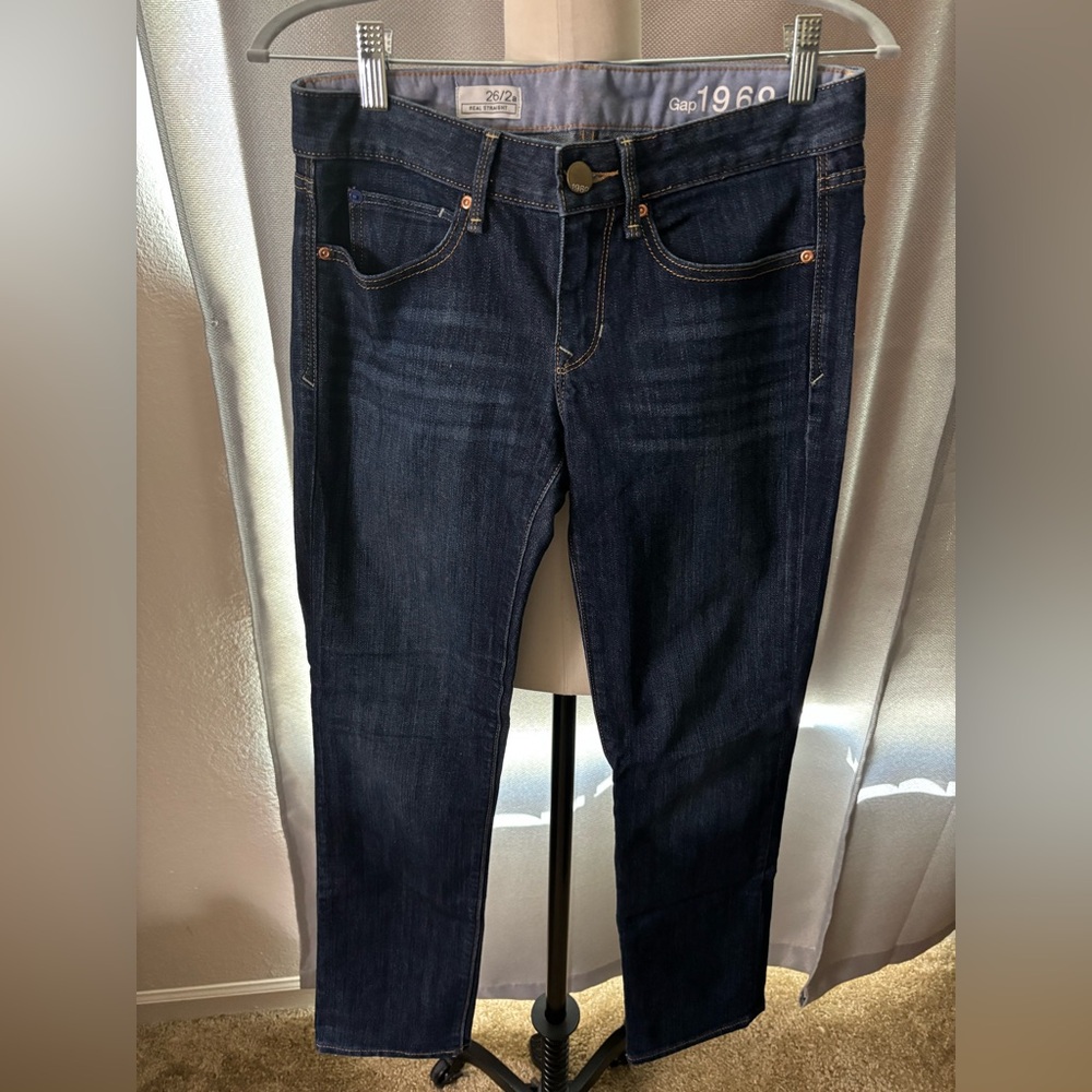 Gap 1969 Women's Dark Blue “Real Straight” Jeans
